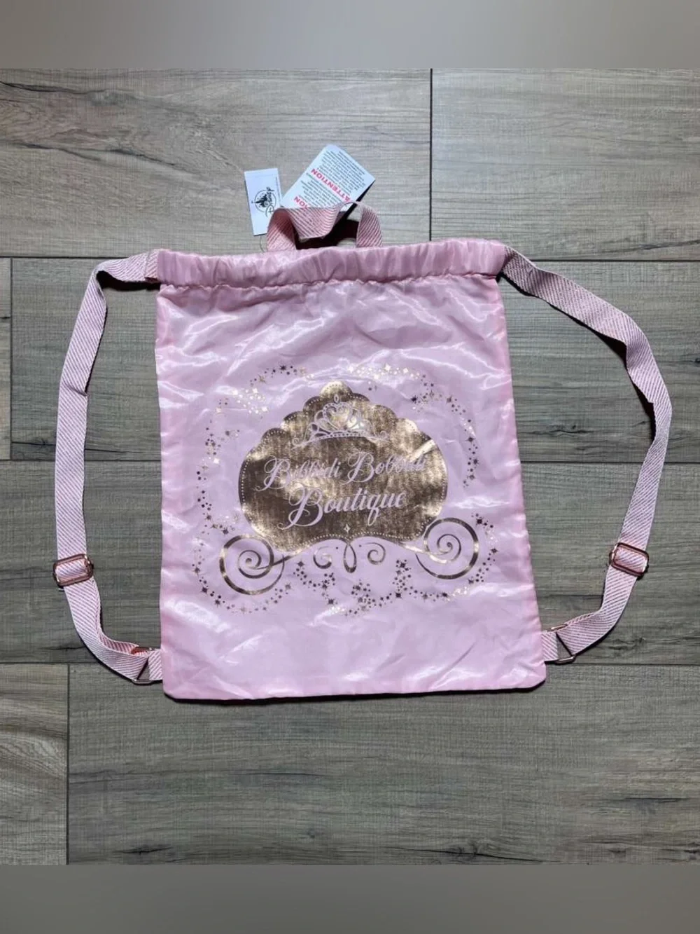 Disney Bibbidi Bobbidi Boutique Drawstring Backpack Pink And Rise Gold One Size